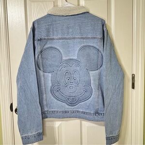 Disney Embossed Mickey Mouse Denim Jacket Size XL NWT